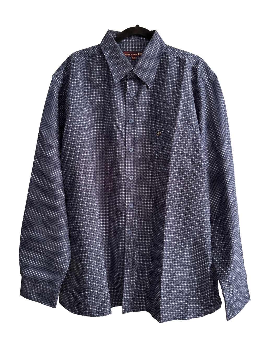 Point Zero Blue Geometric Pattern Button Down Dress Shirt - NWOT